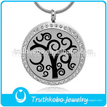 Tree of life pendant diffuser necklace stainless steel aromatherapy locket necklace